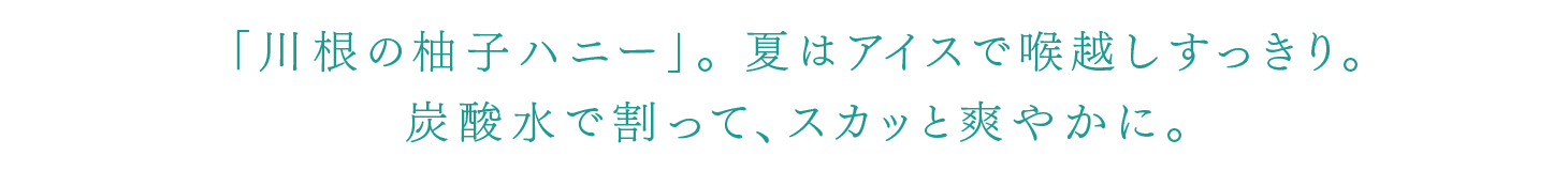 炭酸水で割って、スカッと爽やかに。